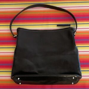 100% Leather Banana Republic Black Small Messenger Bag